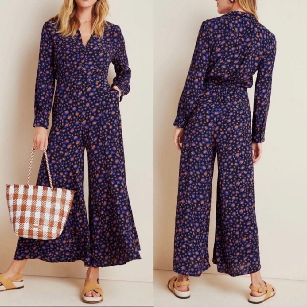 Anthropologie Sapphire Blue Leopard Print Loveland
Wide Leg Jumpsuit